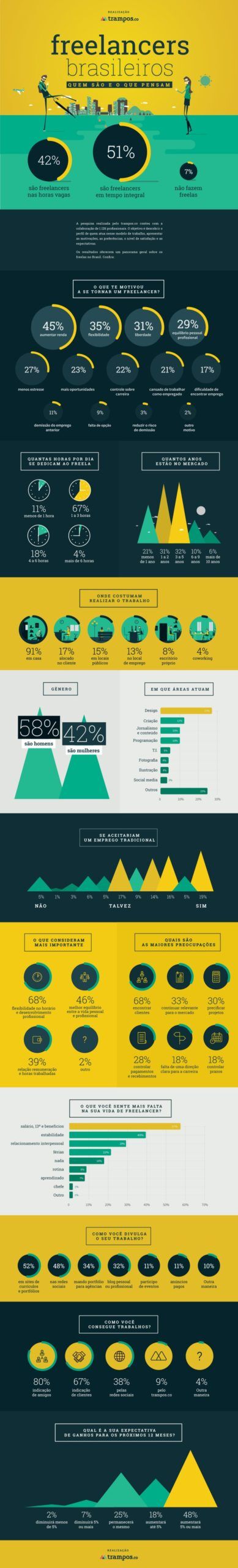 infográfico com informações sobre perfil do freelancer brasileiro